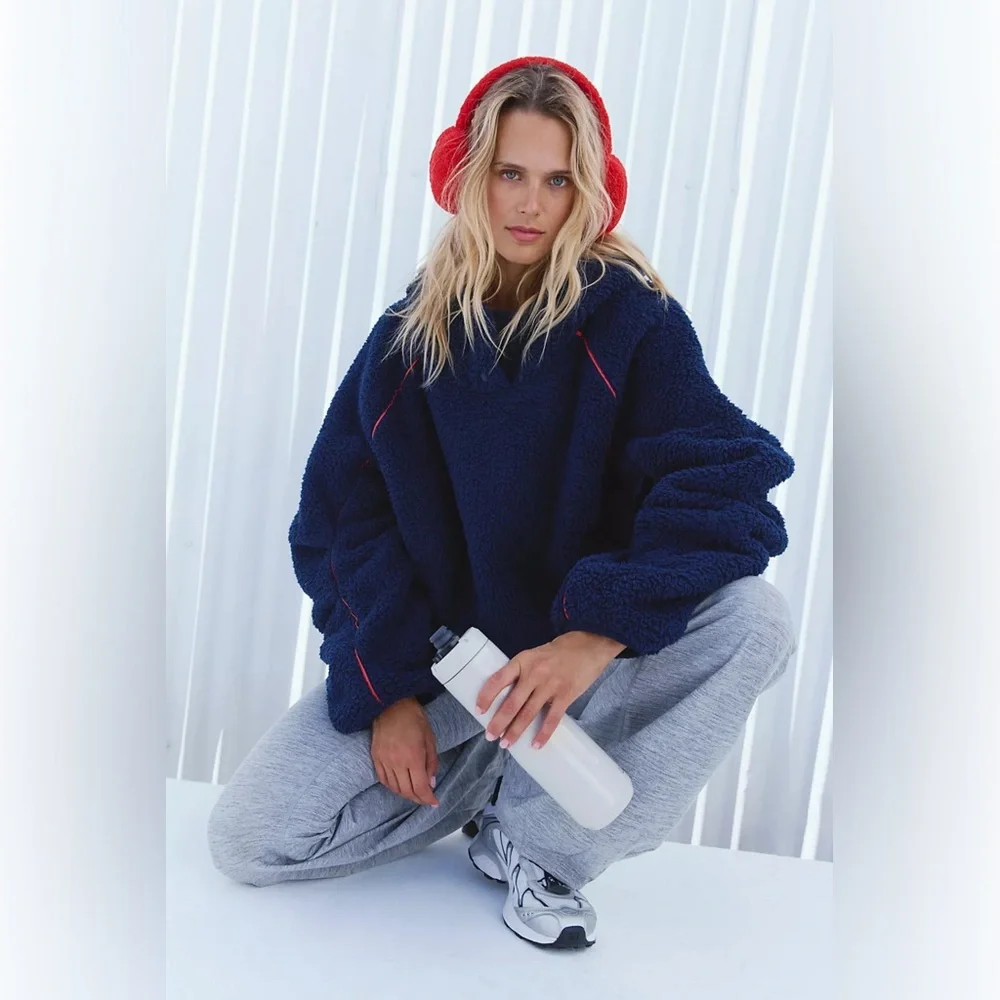 Free People Free Flow Fleece in Midnight Navy